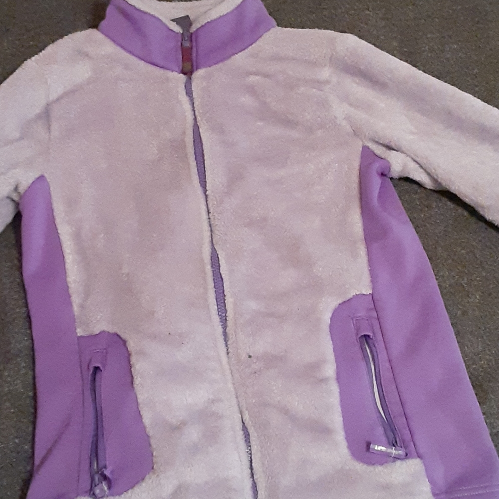 Fluffy purple sweater